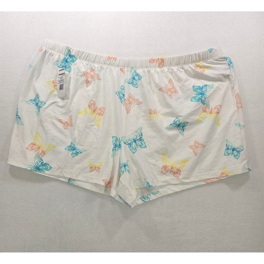 Sonoma Goods For Life Butterfly Print Sleep Shorts White XXL NWT